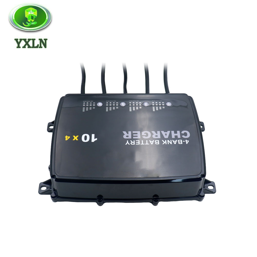 4-Bank Battery Charger 12V 10A x 4 for Marine, RV, AGM, Lithium and Lead-Acid Batteries
