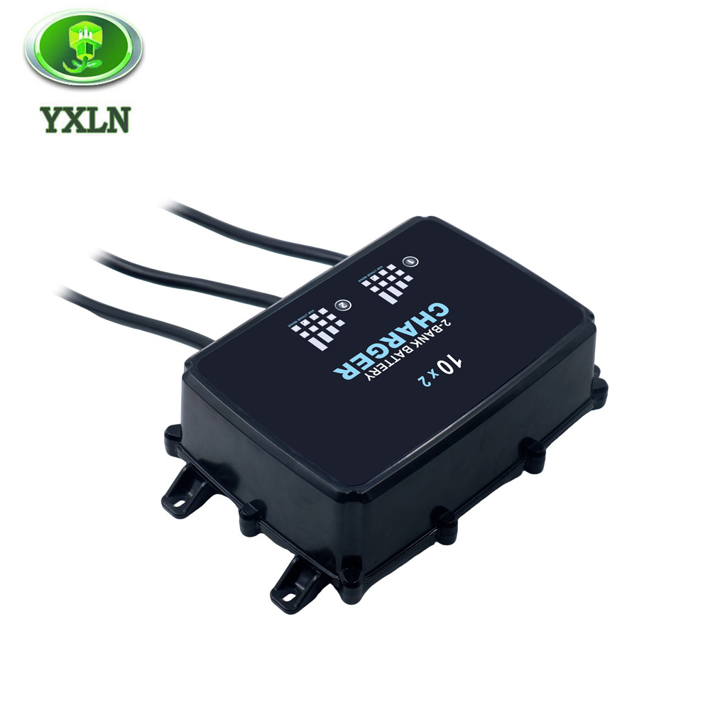 2-Bank 12V 10A Battery Charger for Marine, RV, AGM And Lithium Batteries